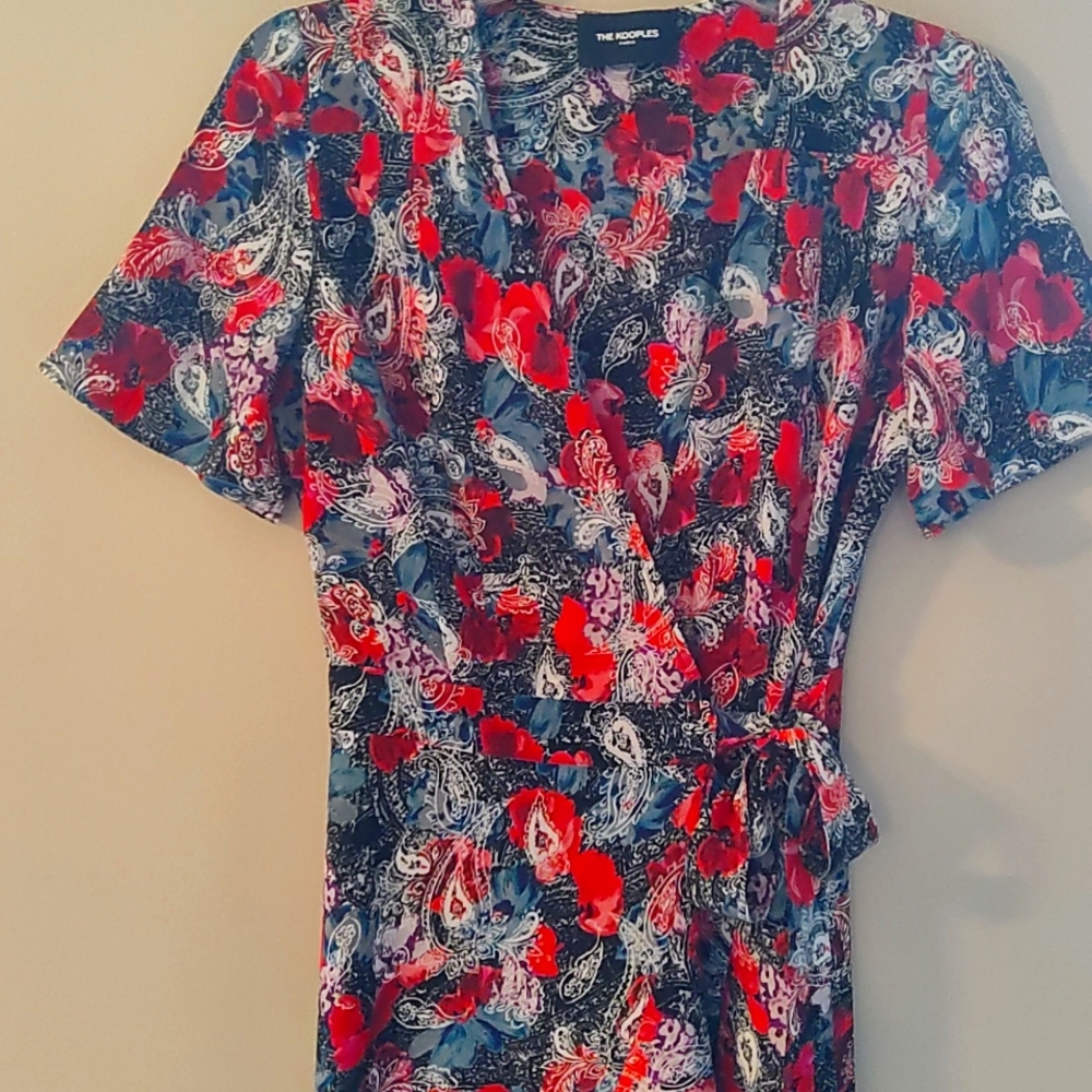 The Kooples Wrap Dress Size 0 Silk - Picture 3 of 13